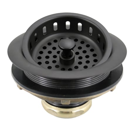 Westbrass 3-1/2" Post Style Kitchen Sink Basket Strainer, Oil Rubbed Bronze D214-12